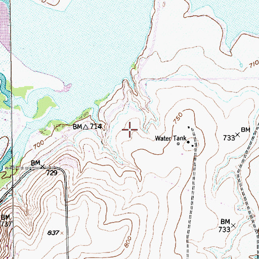 Topographic Map of Mustang Park, TX