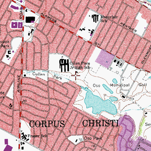 Topographic Map of Nature Park, TX