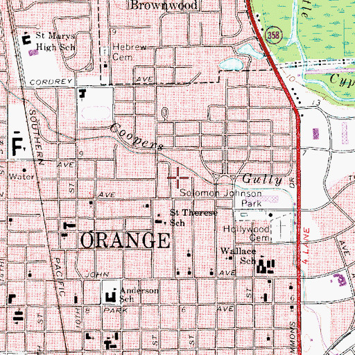 Topographic Map of Navy Park, TX