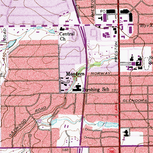 Topographic Map of Netherland Park, TX