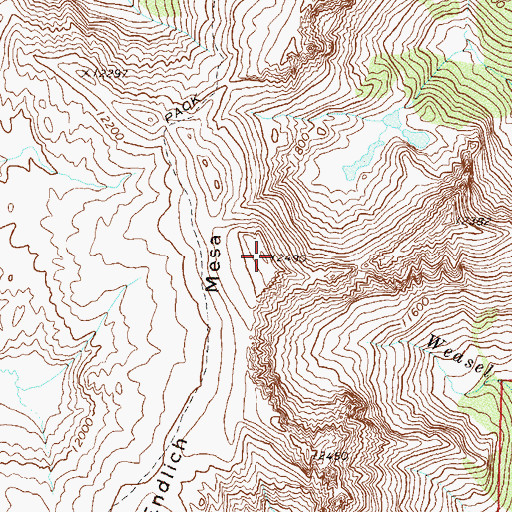 Topographic Map of Endlich Mesa, CO