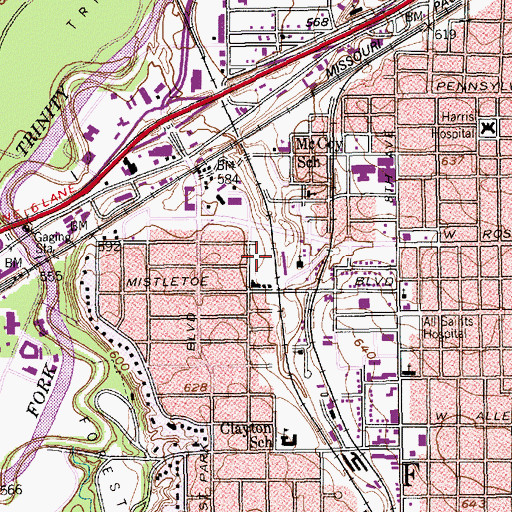 Topographic Map of Newby Park, TX