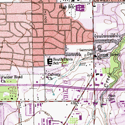 Topographic Map of Moore Park, TX