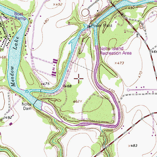 Topographic Map of Nolte Island Recreation Area, TX