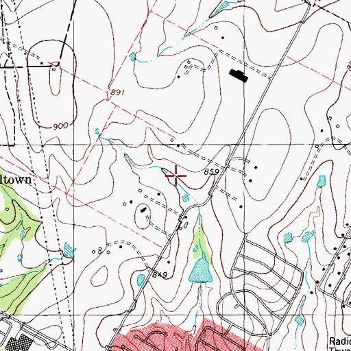 Topographic Map of North Creek Park, TX