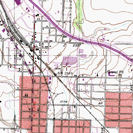 Topographic Map of North East Park, TX