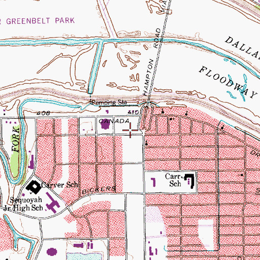 Topographic Map of North Hampton Park, TX