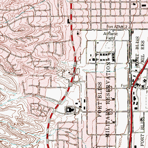 Topographic Map of North Open Space Reserve, TX