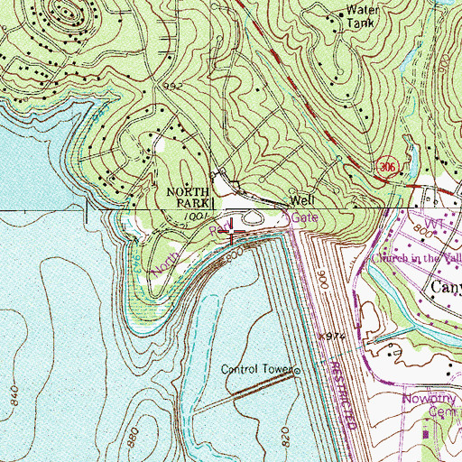 Topographic Map of North Park, TX