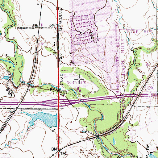 Topographic Map of North Park, TX