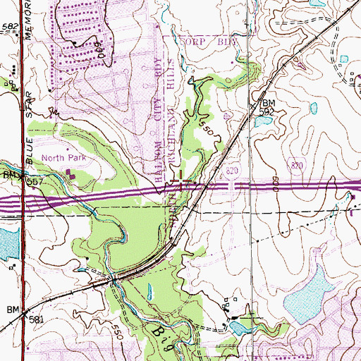 Topographic Map of North Richland Hills City Park, TX