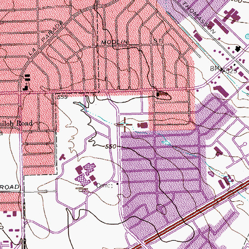 Topographic Map of Motley Park, TX