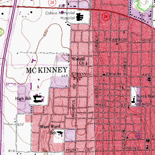 Topographic Map of Murphy Park, TX