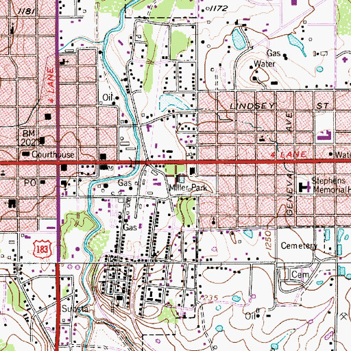 Topographic Map of Miller Park, TX