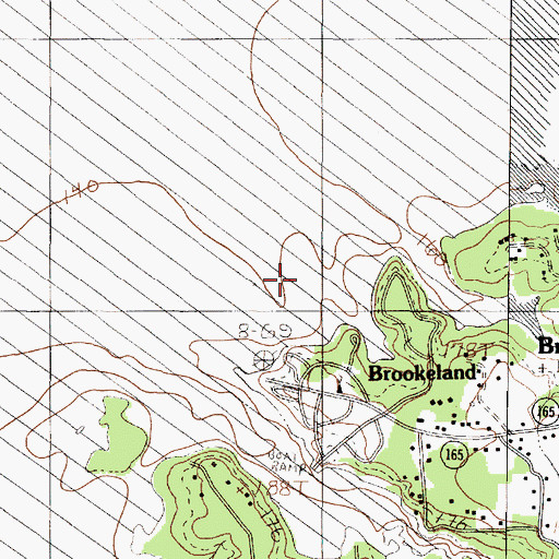 Topographic Map of Mills Creek Park, TX