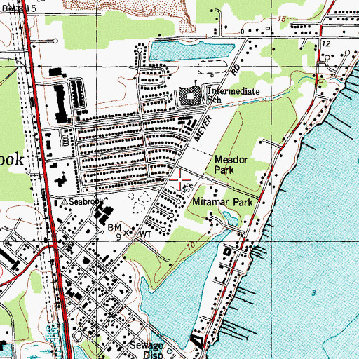 Topographic Map of Miramar Park, TX