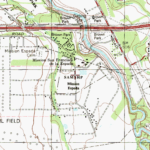 Topographic Map of Mission Park, TX