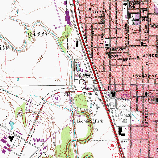 Topographic Map of Moffitt Park, TX