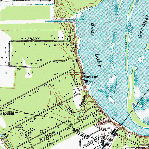 Topographic Map of Monterief Park, TX