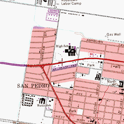 Topographic Map of Massey Park, TX