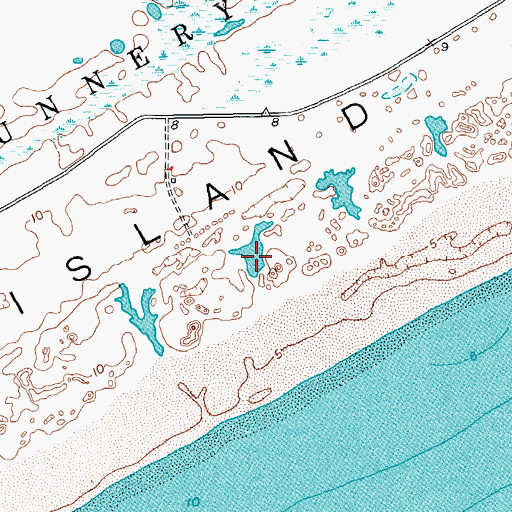 Topographic Map of Matagorda Island State Park, TX