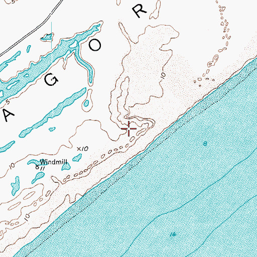 Topographic Map of Matagorda Island Wildlife Management Area, TX