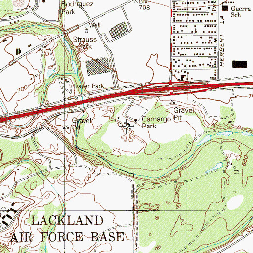Topographic Map of Mateo Camargo Park, TX