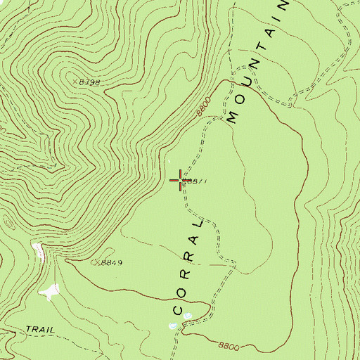 Topographic Map of Corral Mountain, CO