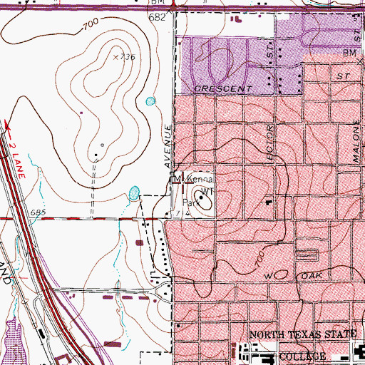 Topographic Map of McKenna Park, TX