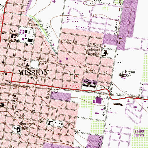 Topographic Map of McKinney Park, TX