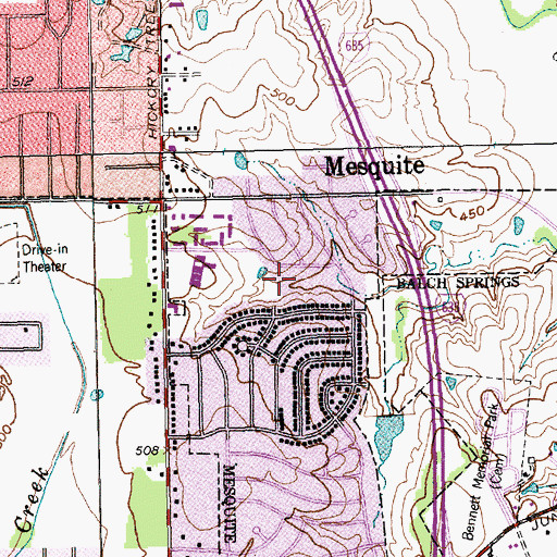 Topographic Map of McWhorter Park, TX