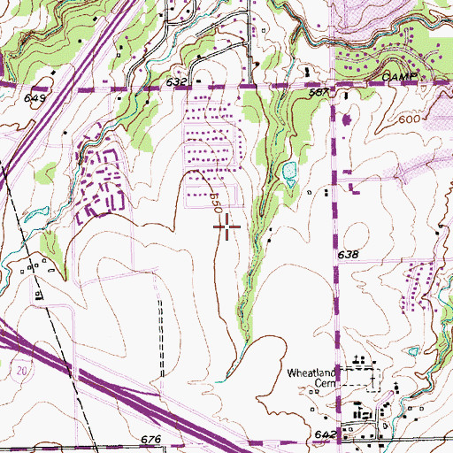 Topographic Map of Meadow Stone Park, TX