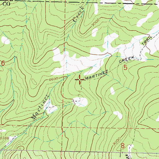 Topographic Map of Martinez Creek Trail, CO