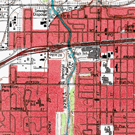 Topographic Map of Memorial Park, TX