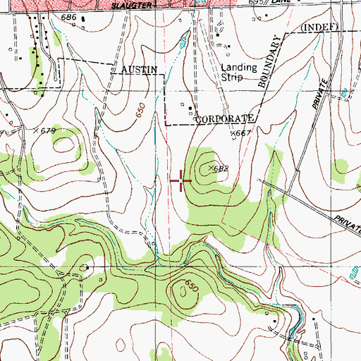 Topographic Map of Mary Moore Searight Park, TX