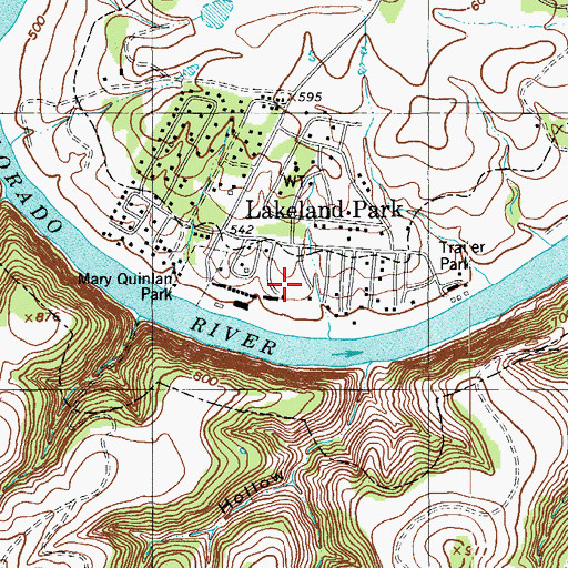 Topographic Map of Mary Quinlan Park, TX
