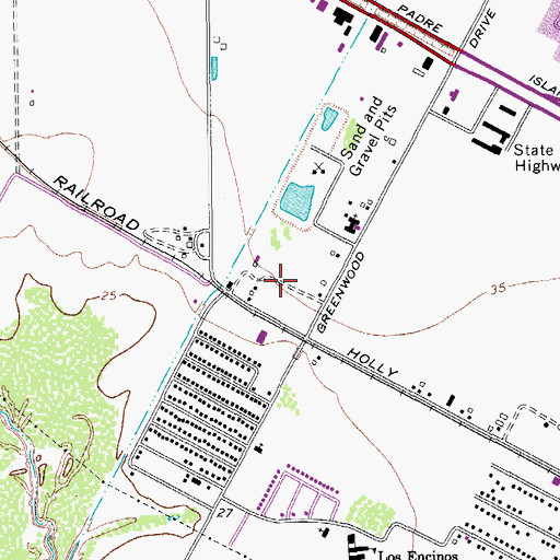 Topographic Map of Los Encinos Park, TX