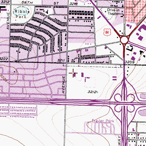 Topographic Map of Lowrey Park, TX