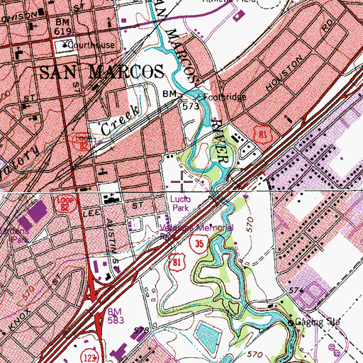 Topographic Map of Ramon Lucio Memorial Park, TX
