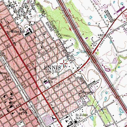 Topographic Map of Lummus Memorial Park, TX