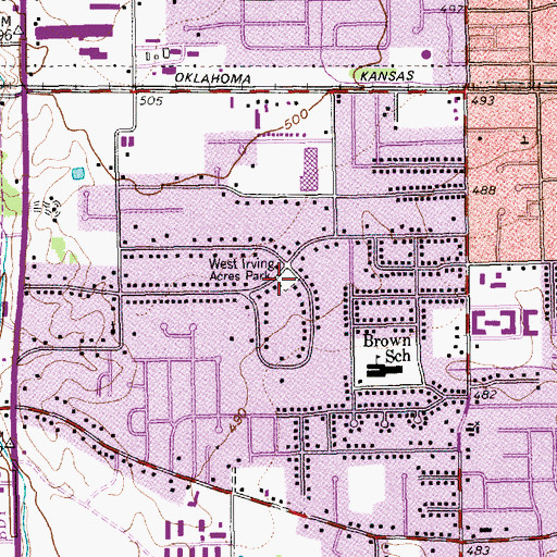Topographic Map of Luzon Park, TX
