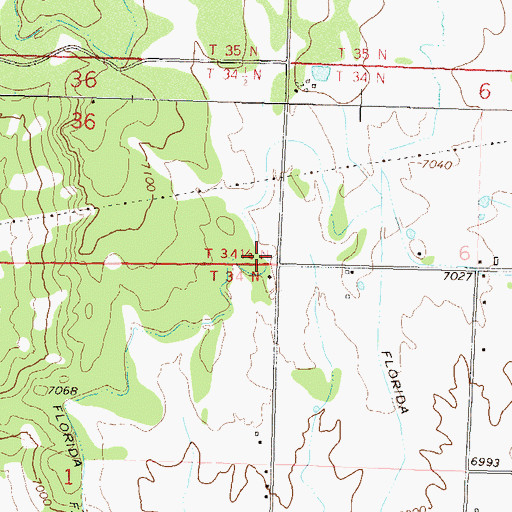 Topographic Map of Florida Farmers Ditch, CO