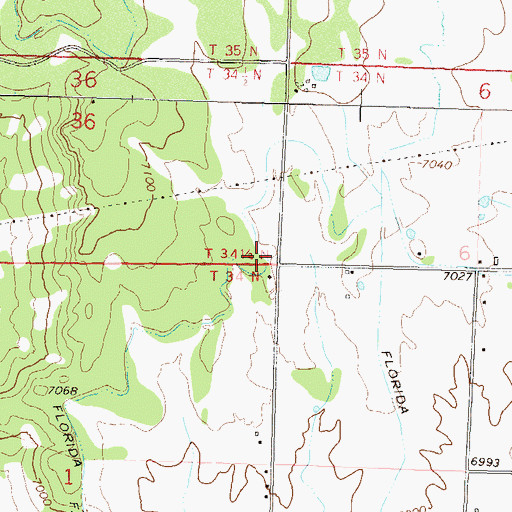 Topographic Map of Florida Farmers Ditch, CO