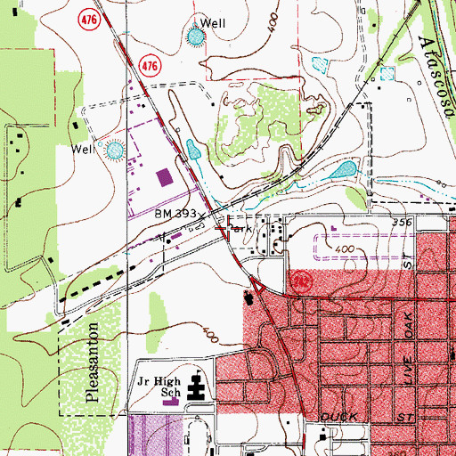 Topographic Map of Lyons Park, TX