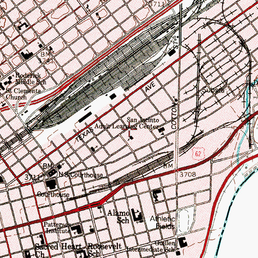 Topographic Map of Magoffin Home State Historical Park, TX