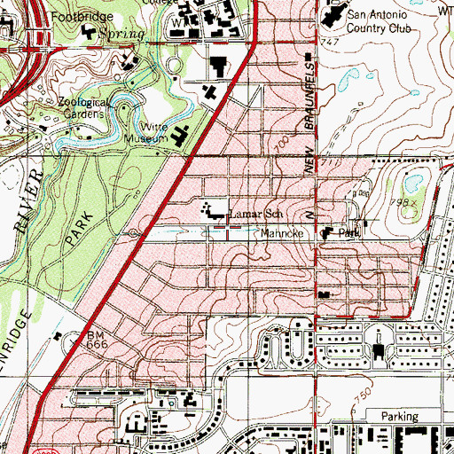 Topographic Map of Mahnke Park, TX