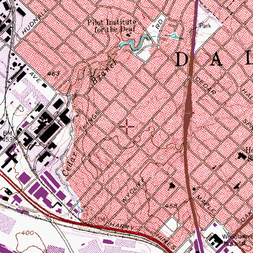 Topographic Map of Maple Park, TX