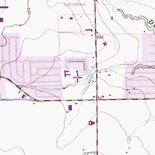 Topographic Map of Mark Twain Park, TX