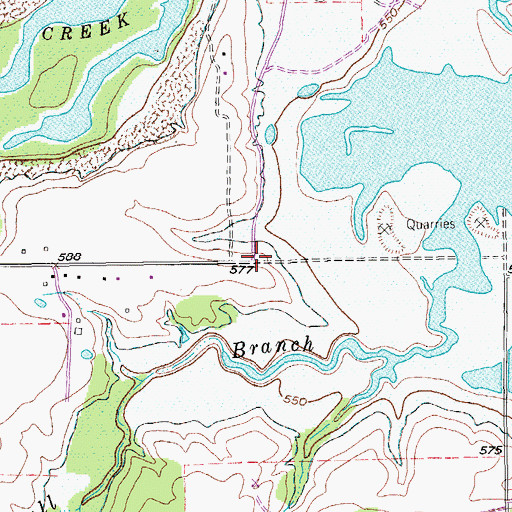 Topographic Map of Marshall Creek Park, TX