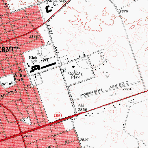 Topographic Map of Winkler County Park, TX